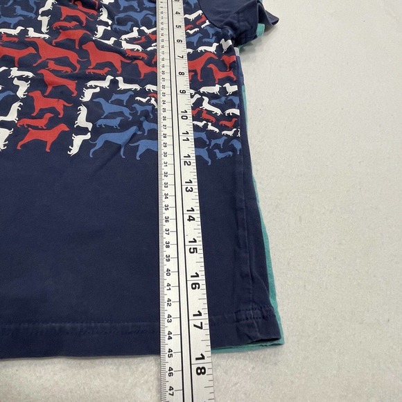 Mini Boden Boys Short Sleeves Shirt LOT Sz 6-7Y Blue Dogs Green Stripe shorts - Picture 3 of 9